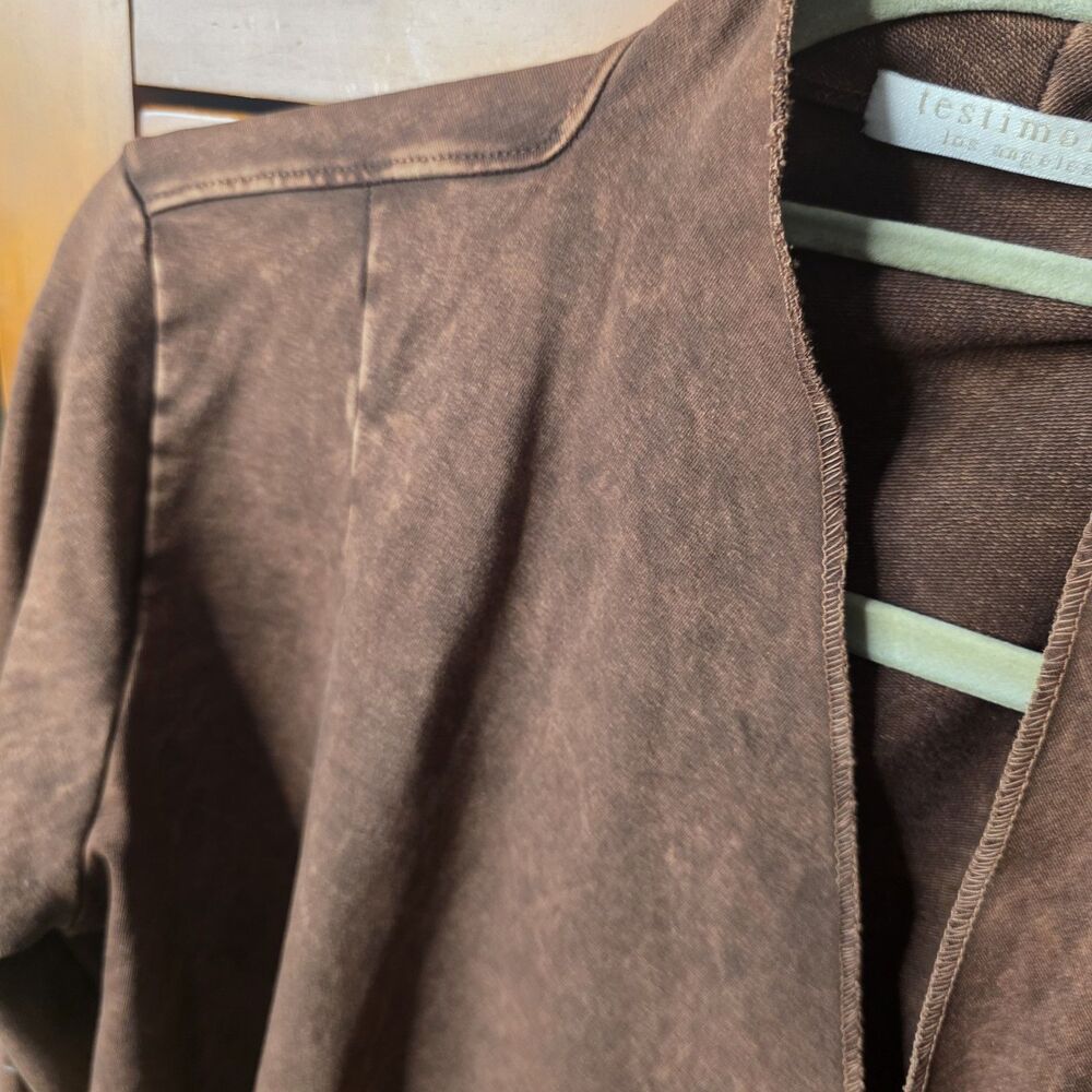 Testimony Los Angeles Brown Mineral Wash Open Cardigan Size Medium Western - Picture 3 of 11